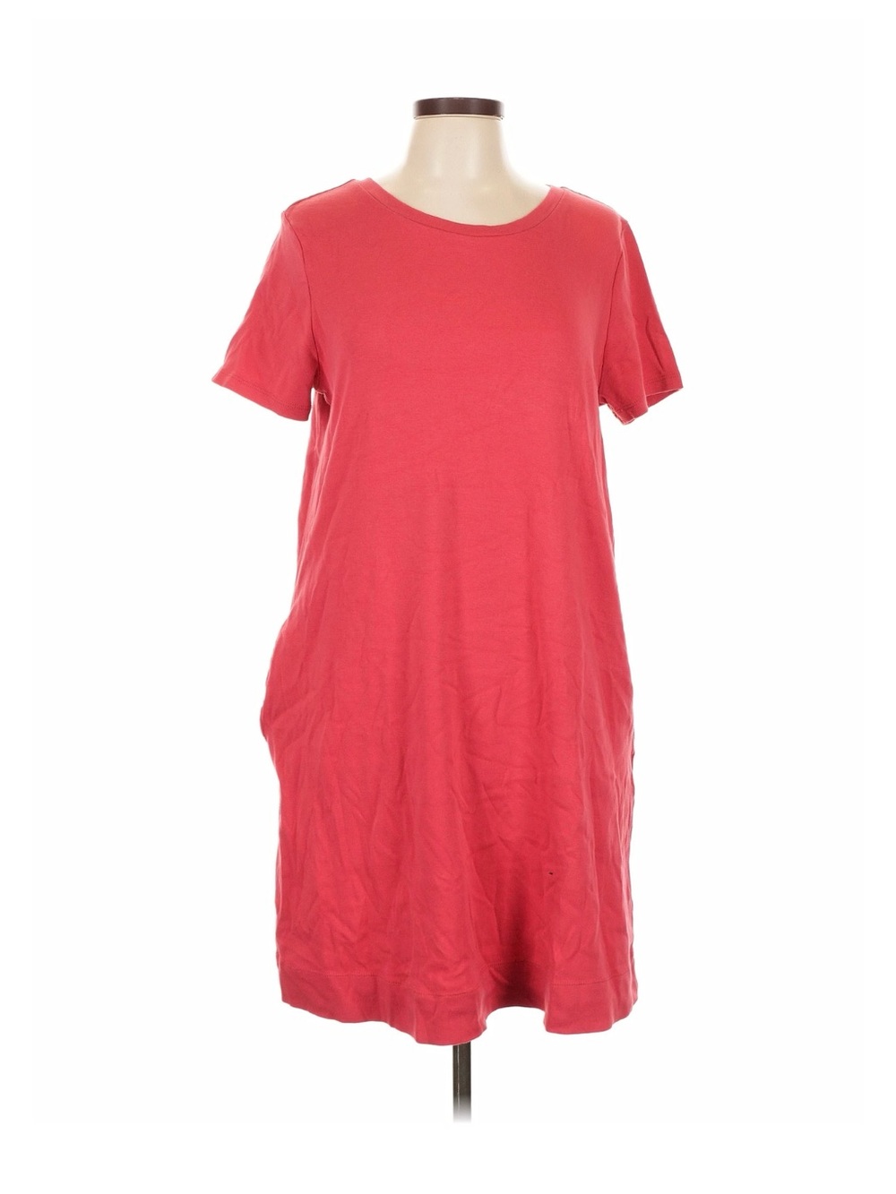 Ellen Tracy Red Short-Sleeve Crewneck Top